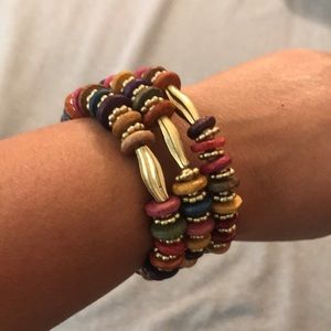 Multicolored beaded twisted bracelet